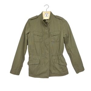 Hinge Women's Olive Utility Field‎ Jacket Drawstring Waist Size M